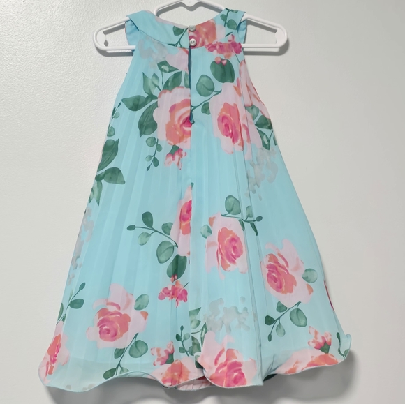 Iris & Ivy Toddler Girls 3T Pink Floral Pleated Trapeze Dress - Picture 4 of 11